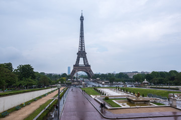 Panoramic Eiffel Tower of Paris France