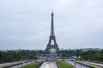 Panoramic Eiffel Tower of Paris France