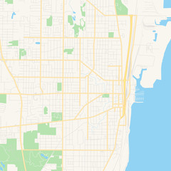 Naklejka premium Empty vector map of Waukegan, Illinois, USA