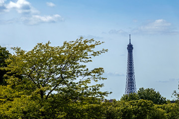 Obraz premium Eiffel Tower one of the most iconic landmarks of Paris located on the Champ de Mars in Paris, France