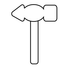 Outline hammer icon. Isolated vector illustration