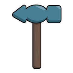 Cartoon hammer icon. Isolated vector illustration