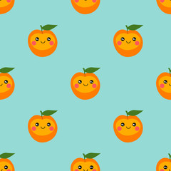 cute peach fruits vector seamless pattern