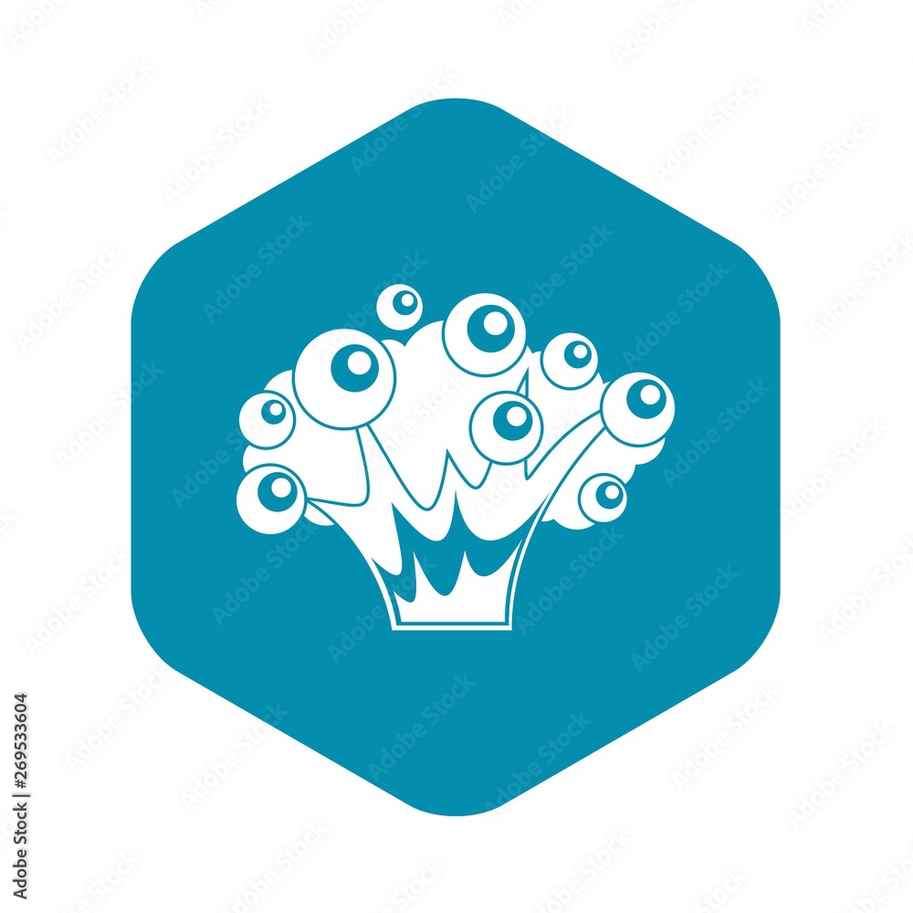 Poster high power explosion icon. simple illustration of high power explosion vector icon for web