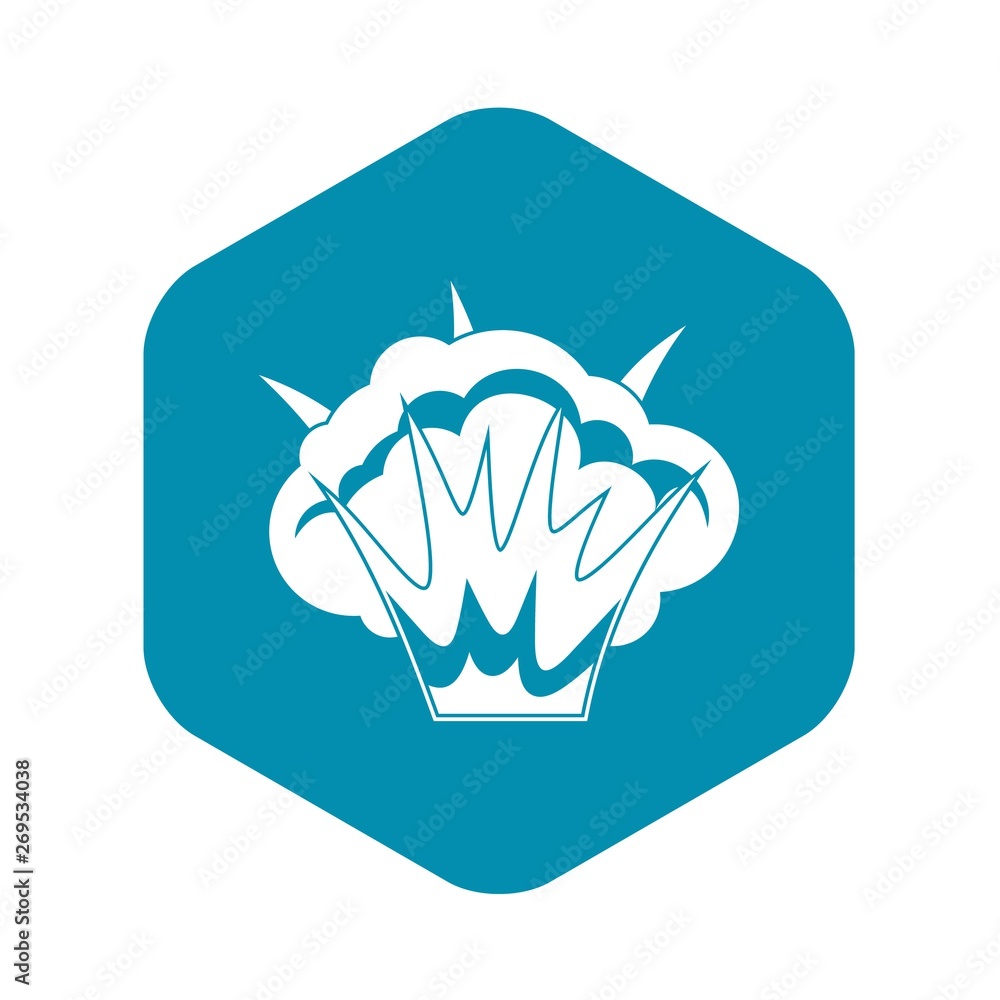 Poster projectile explosion icon. simple illustration of projectile explosion vector icon for web
