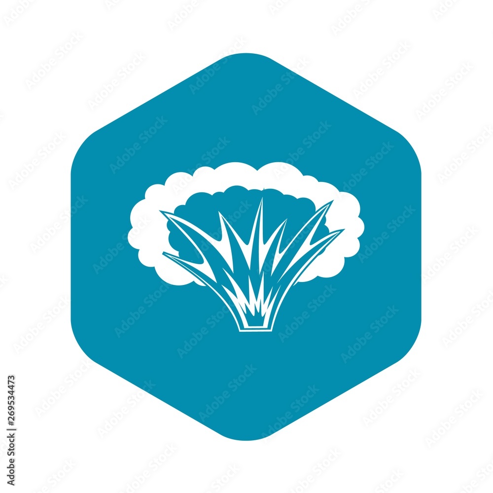 Poster atomical explosion icon. simple illustration of atomical explosion vector icon for web