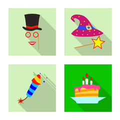 Fototapeta na wymiar Vector design of party and birthday icon. Collection of party and celebration vector icon for stock.