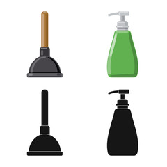 Isolated object of cleaning and service logo. Collection of cleaning and household stock symbol for web.