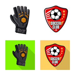 Isolated object of soccer and gear sign. Set of soccer and tournament vector icon for stock.