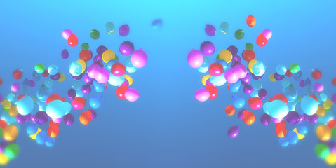 Colorful Balloons flying in the sky party