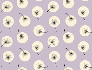 Dandelion pastel color seamless pattern