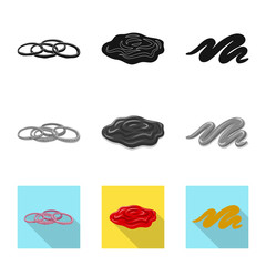 Vector illustration of burger and sandwich symbol. Collection of burger and slice stock symbol for web.