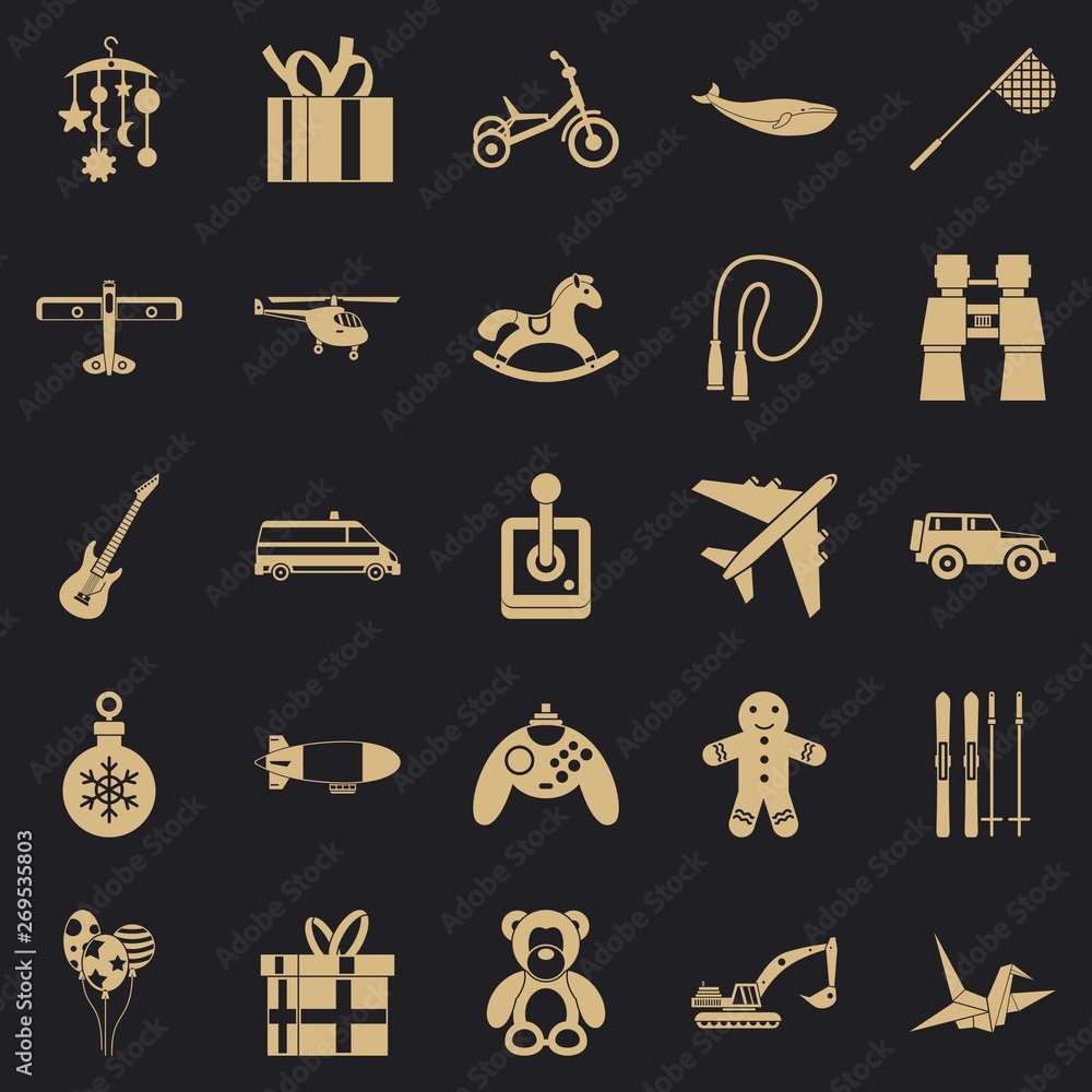 Aufkleber modern toy icons set. simple set of 25 modern toy vector icons for web for any design