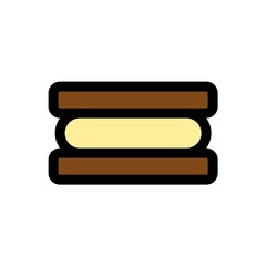 Ice cream sandwich vector, Sweets filled icon editable outline