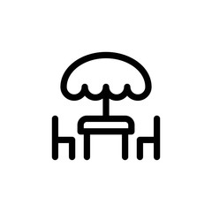 Table and chair vector illustration, line style icon