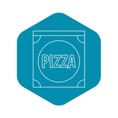 Pizza box icon. Outline illustration of pizza box vector icon for web