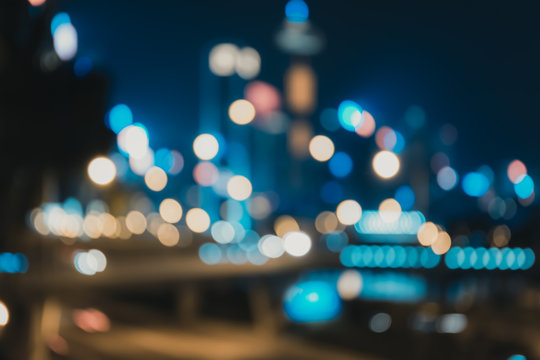 Light night city bokeh abstract background