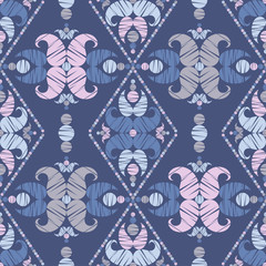 Paisley ornament. Polka dot. Ethnic boho seamless pattern. Ikat. Traditional ornament. Folk motif. Can be used for wallpaper, textile, invitation card, wrapping, web page background.
