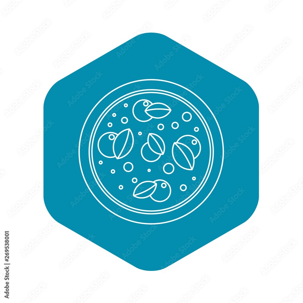 Aufkleber pizza with basil icon. outline illustration of pizza with basil vector icon for web