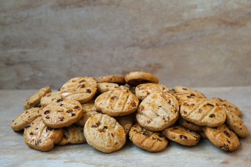 Traditional chocolate chip cookies, place for text