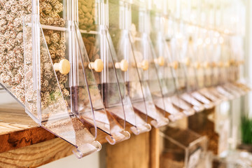 Bulk food dispenser in an organic store