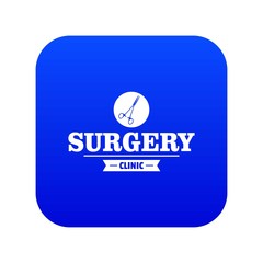 Surgery clinic icon blue vector isolated on white background