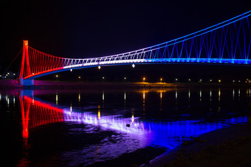Fototapeta na wymiar Pedastrian bridge in Osijek Croatia