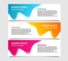 liquid banner design with three gradient color choices