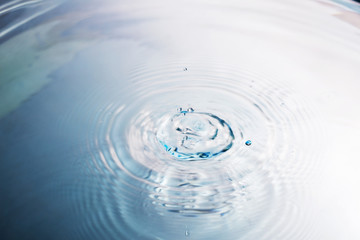 Water drop or water ripples. Waves of rippling water.