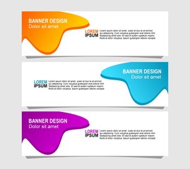liquid banner design with three gradient color choices
