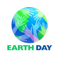 Vector Hand Earth Day people's hands protect nature and ecology-2