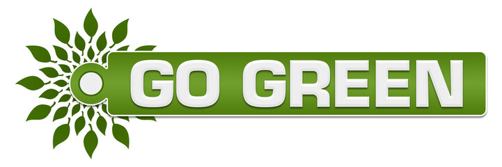 Go Green Green Leaves Circular Label 