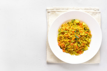 Vegetarian pilaf on plate