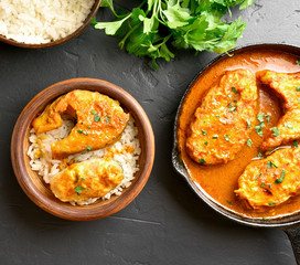 Fish curry with rice