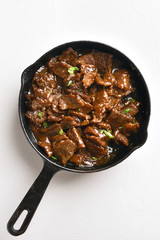 Mongolian beef, top view