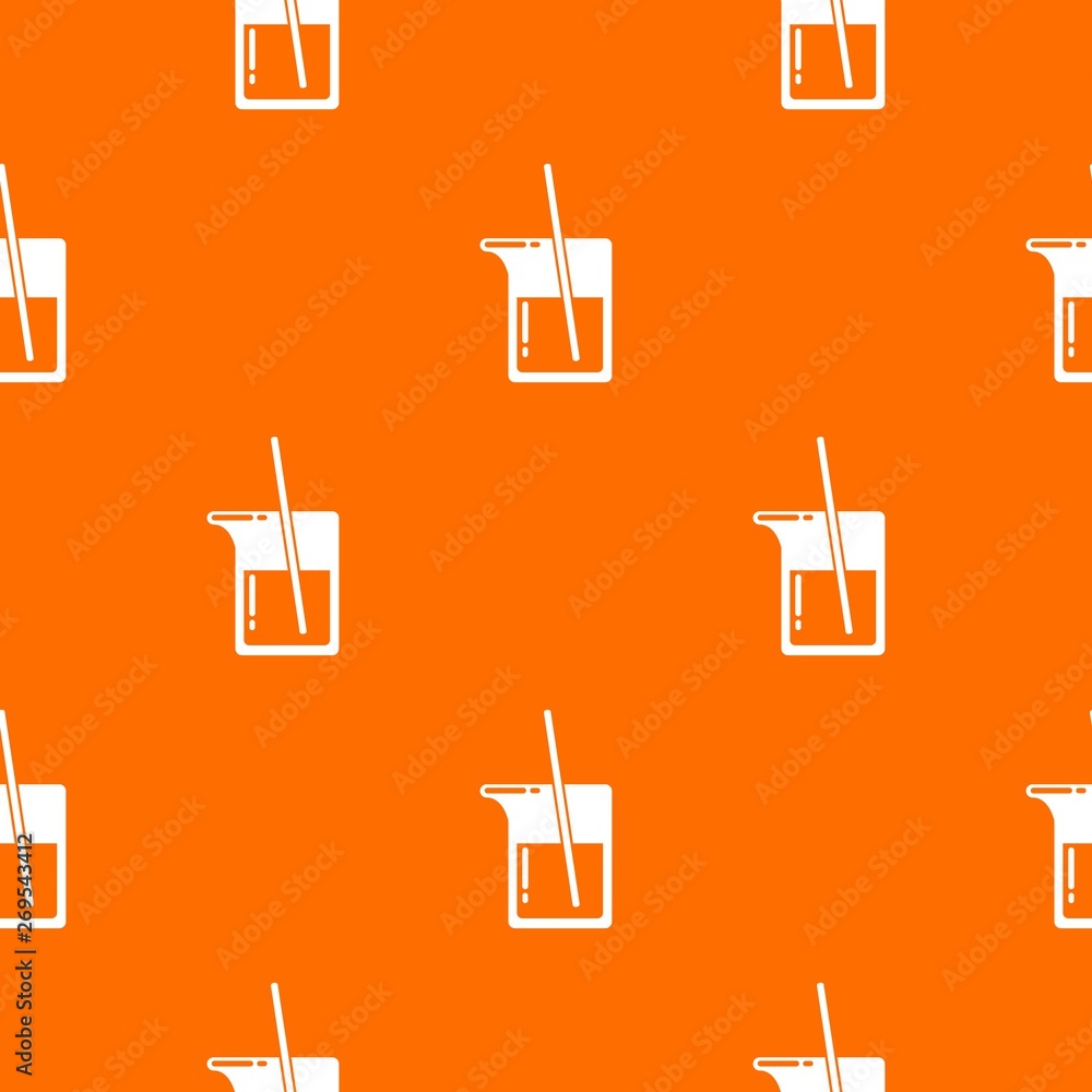 Poster science flask pattern vector orange for any web design best