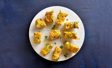 Cheese and garlic bread with greens