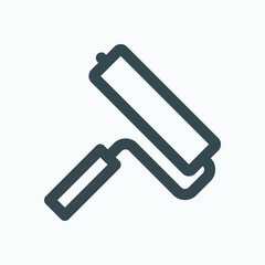 Paint roller isolated icon, paint roller brush linear vector icon