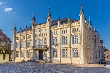 Fototapeta na wymiar Historic town hall in the center of Butzow, Germany