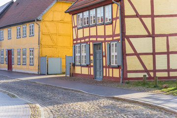 Colorful half timbered houses in Butzow, Germany