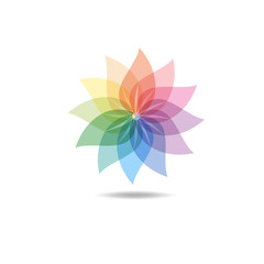 Beautiful Flower Color Wheel. Vector abstract 