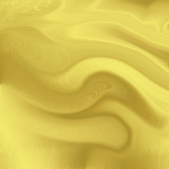 Liquid gold background with wrap waves. Golden texture surface, beautiful color.