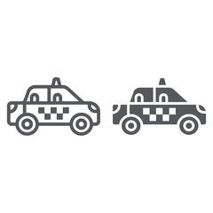 Taxi line and glyph icon, transportation and auto, cab sign, vector graphics, a linear pattern on a white background.