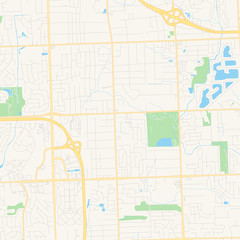 Empty vector map of Troy, Michigan, USA