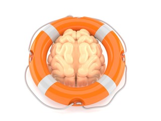 Brain with life buoy