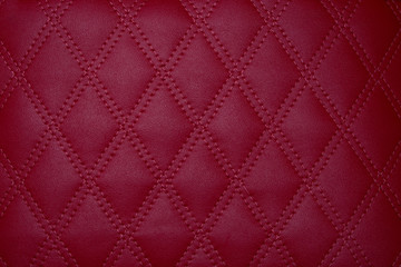 Red leather background, pattern, texture, top view