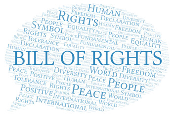 Fototapeta premium Bill Of Rights word cloud. Wordcloud made with text only.