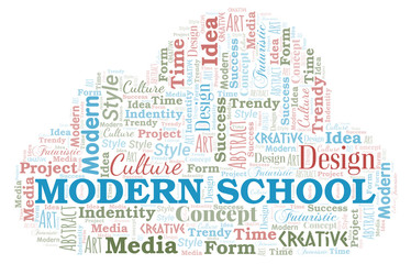 Modern School word cloud. Wordcloud made with text only.
