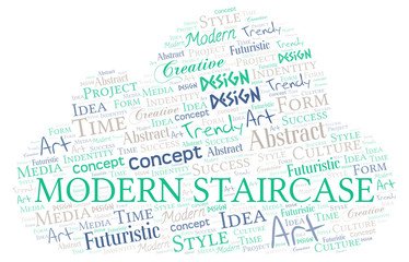 Modern Staircase word cloud. Wordcloud made with text only.