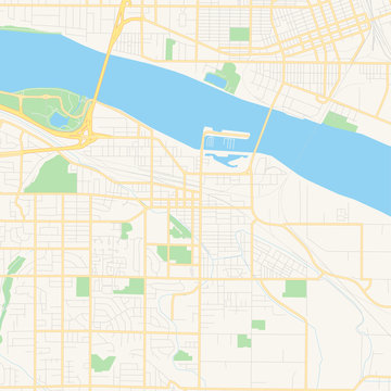 Empty Vector Map Of Kennewick, Washington, USA